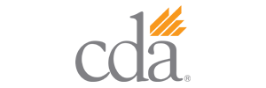 CDA logo, representing the California Dental Association, affiliated with dentist in Paramount.